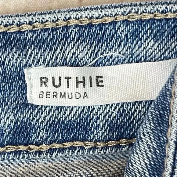 Dear John Womens Size 27 Ruthie Bermuda Shorts Raw Hem Cotton Stretch Distressed - Picture 3 of 9